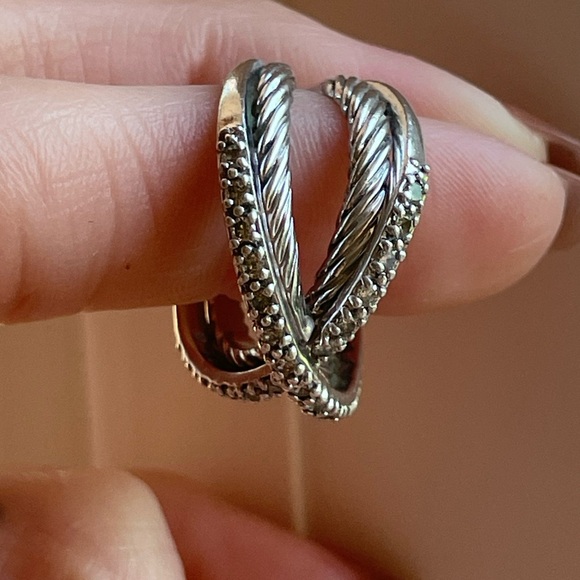 DAVID YURMAN Diamond Crossover Cable X Ring - Picture 10 of 17